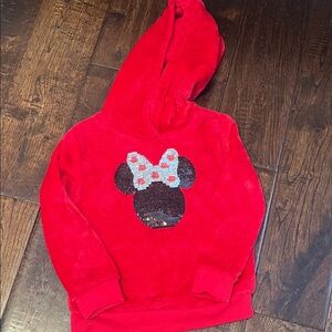 Charming Red Hoodie with Mouse Design
